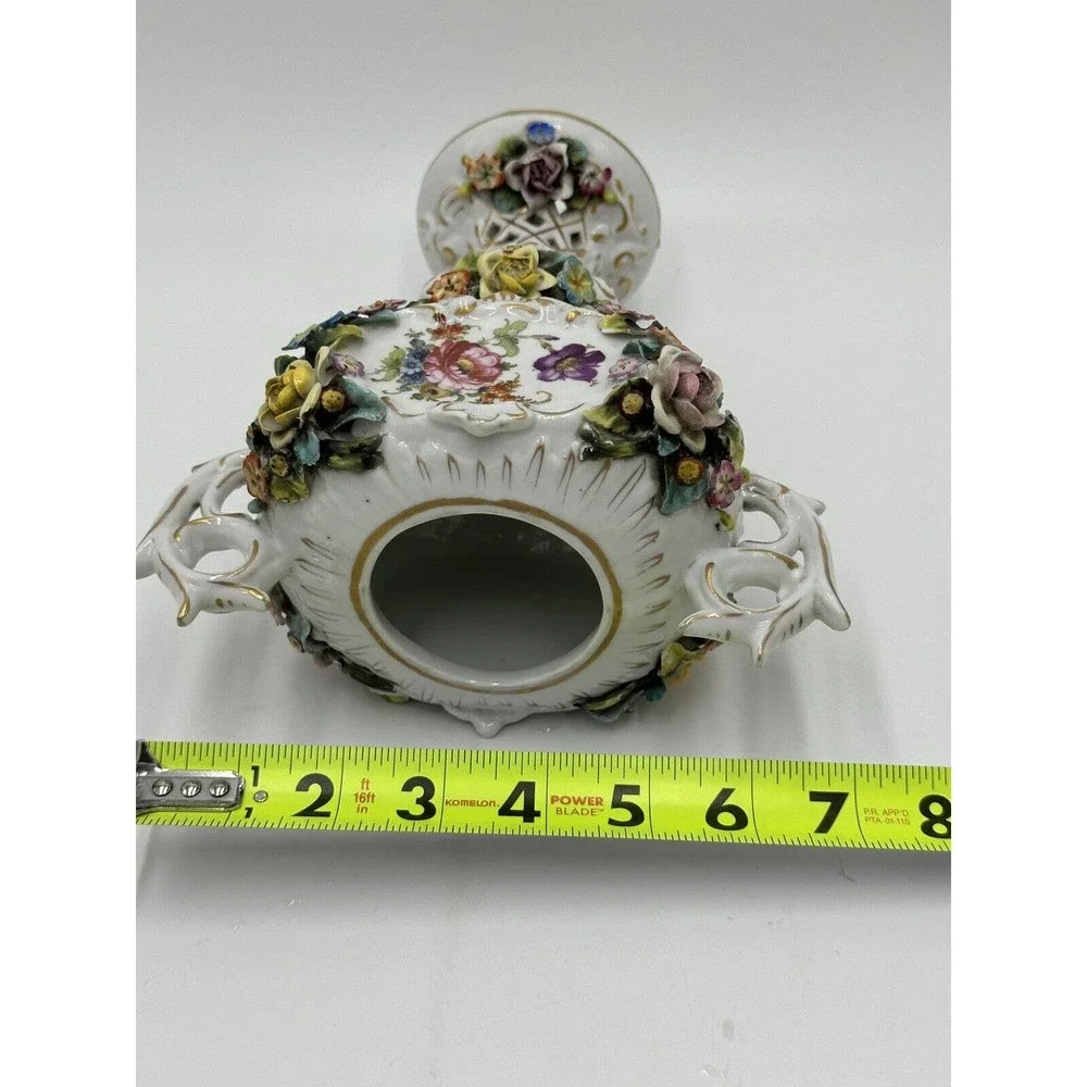 Antique Royal Vienna Potpourri Urn / Vase MARKED 19th Century‎ Floral Flowers 8